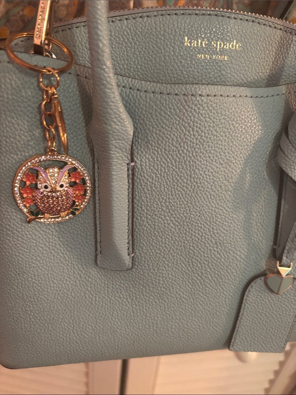 kate spade light blue pebbled leather satchel - Picture 2 of 4